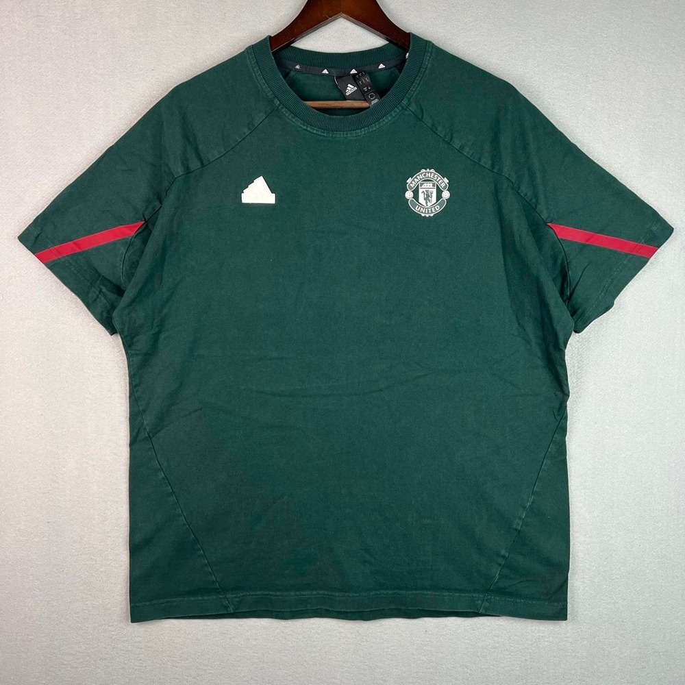 Manchester United Green Adidas Soccer Tee Shirt L
